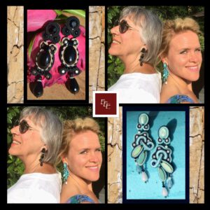 Handgemaakte oorbellen: ‘ Black Bailey ‘ en ‘ Aphrodite ‘