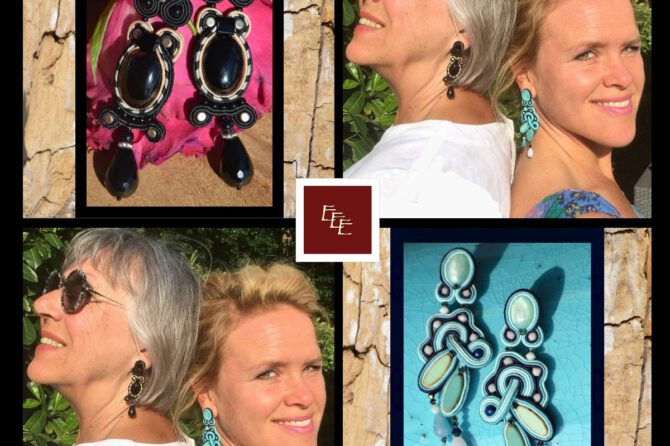 Handgemaakte oorbellen: ‘ Black Bailey ‘ en ‘ Aphrodite ‘