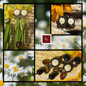 Handgemaakte oorbellen: ‘ Sweet Daisies ‘