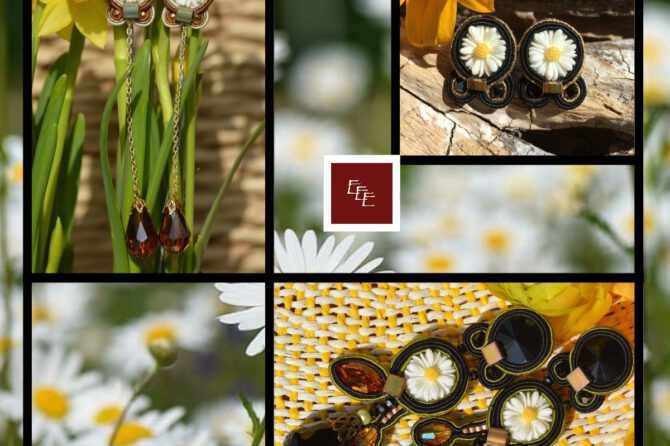 Handgemaakte oorbellen: ‘ Sweet Daisies ‘