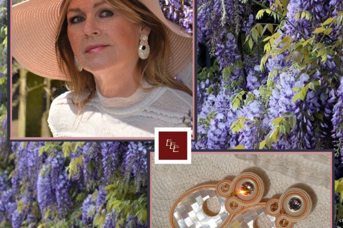 Handgemaakte oorbellen:  ‘ Pearl Fantasy ‘
