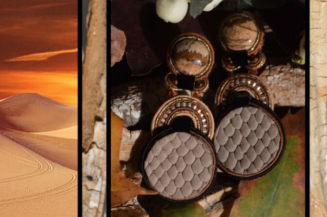 ‘ Desert Dream ‘ handgemaakte soutache oorbellen op verzoek gemaakt door EEE