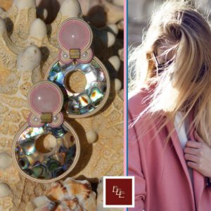 Rozenkwarts – oorbellen: ‘ Pacific Rose ‘