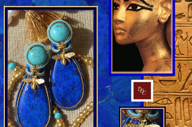 Handgemaakte oorbellen met Lapis Lazuli