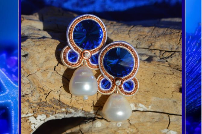 Handgemaakte oorbellen in Royal Blue