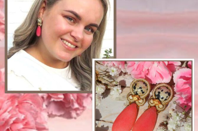 Handgemaakte oorbellen romantisch koraal roze