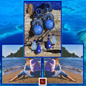 Handgemaakte oorbellen Blue Lagoon