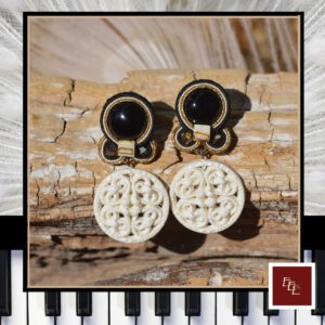 Handgemaakte oorbellen Ebony & Ivory