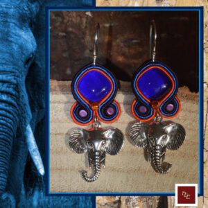 Handgemaakte oorbellen ‘ Elephant Blues ‘
