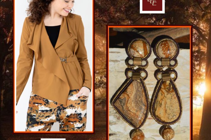 Handgemaakte oorbellen in herfsttinten
