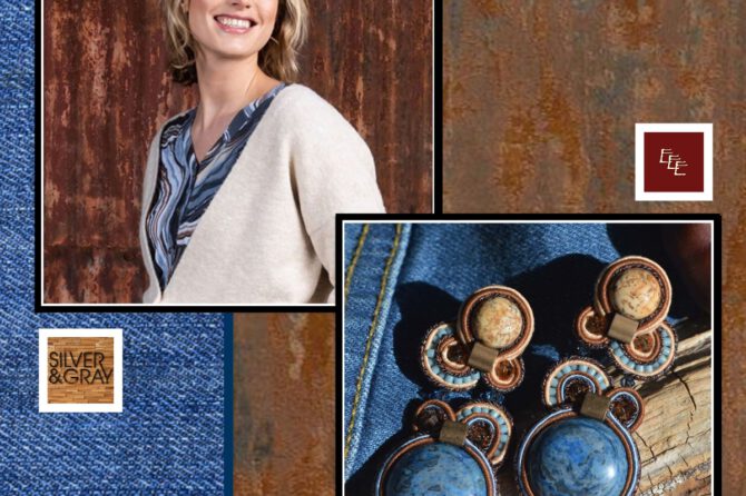 Handgemaakte oorbellen Denim Blue for You