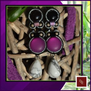 Handgemaakte oorbellen: Purple Purdey