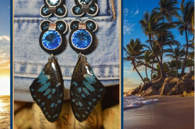 Vlinder oorbellen: ‘Midnight Summer Wings’