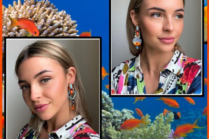 *** Red Sea Earrings ***